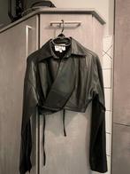 Elegante zwarte blouse of jas van imitatieleer XS, Kleding | Dames, Na kd, Zwart, Nieuw, Ophalen of Verzenden