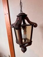 Houten hanglamp + houten luster, Antiek en Kunst, Ophalen