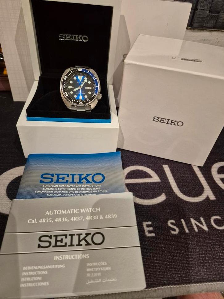 Seiko turtle diver batman automatic full set, Handtassen en Accessoires, Horloges | Heren, Zo goed als nieuw, Polshorloge, Seiko