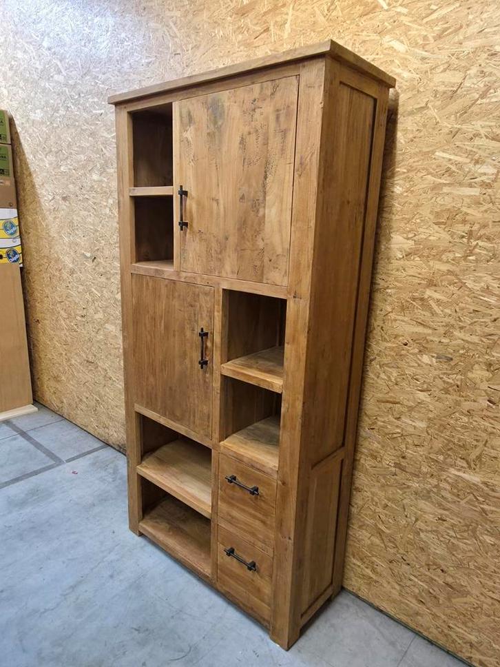 Mooie massief teakhouten wandkast 110cm, Huis en Inrichting, Kasten | Wandmeubels, Gebruikt, Ophalen