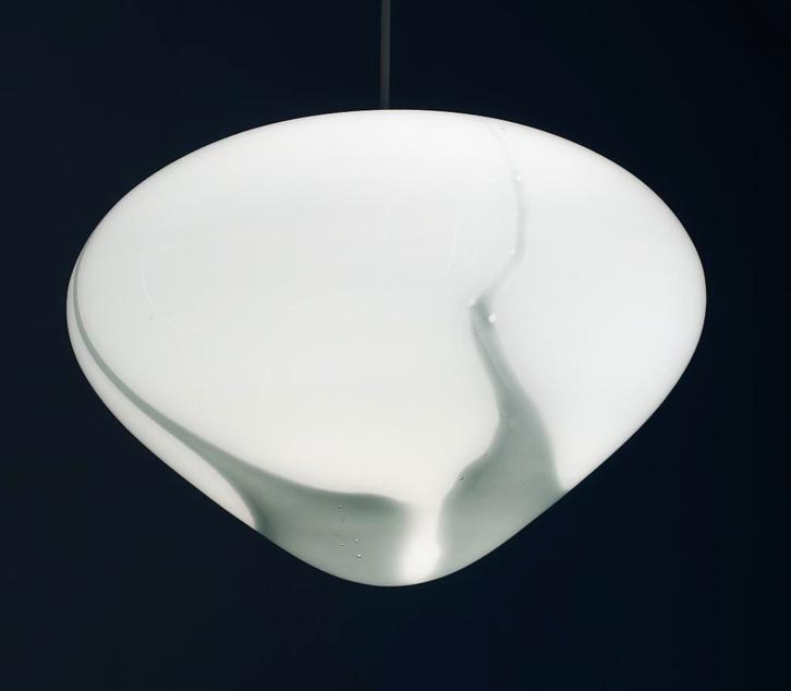 Vintage Peill & Putzler hanglamp wit melkglas jaren 70, Maison & Meubles, Lampes | Suspensions, Utilisé, 50 à 75 cm, Verre, Autres matériaux