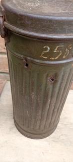 Boitier de masque anti gaz Allemand impacté de 1940 ww2, Envoi, Armée de terre, Autres types