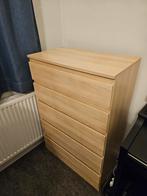 Kast met 5 laden – natuurlijke eikenkleur, Ophalen, Gebruikt, 5 laden of meer, 100 tot 150 cm