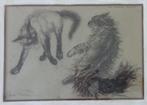 OSWALD POREAU / MAUVAISE RENCONTRE / ORIGINEEL / 34x40cm KAD, Ophalen of Verzenden