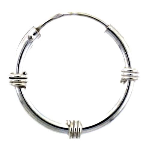 925 Sterling zilveren Bali hoops - Ø 19 mm, Handtassen en Accessoires, Oorbellen, Nieuw, Zilver, Ophalen of Verzenden