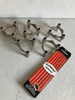 Vintage Stof Nagel BMF kandelaren set van 5 met kaarsen, Ophalen of Verzenden, Gebruikt