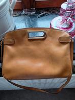 DELVAUX Vintage fawn tas met logo, Verzenden