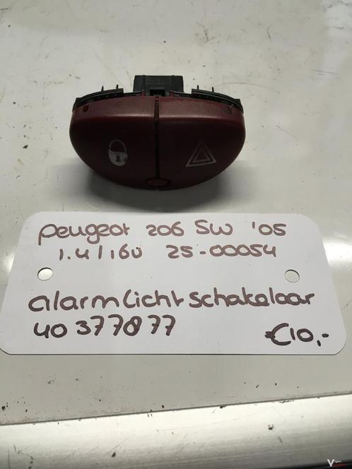 Peugeot 206 Sw 1.4 16v 2005 2500054   Alarmlichtschakelaar 4, Auto-onderdelen, Dashboard en Schakelaars, Gebruikt, Ophalen of Verzenden