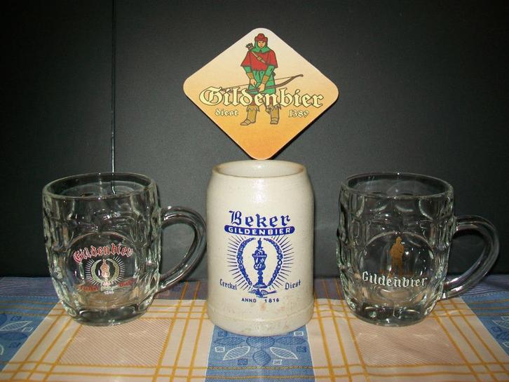 Gildenbier Bierpot - Diest - Brouwerij Haacht - Bierkaart, Verzamelen, Biermerken, Gebruikt, Glas of Glazen, Overige merken, Ophalen of Verzenden