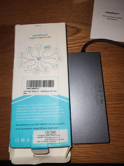 Usb-c docking station, gigabit, 100watt, 3.0 usb, Computers en Software, Dockingstations, Zo goed als nieuw, USB-hub, Harde schijf