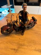 Houten harley davidson moto met man, Ophalen