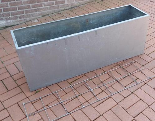 Plantenbak - gegalvaniseerd, Tuin en Terras, Bloembakken en Plantenbakken, Zo goed als nieuw, Metaal, Balkon, Tuin, 30 tot 60 cm