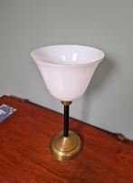 Art Deco lamp in messing en witte opaline, 1920-30, Antiek en Kunst, Ophalen of Verzenden