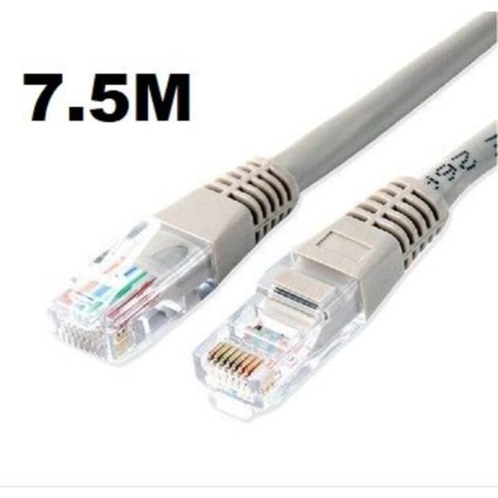 Cat5E UTP Netwerkkabel Grijs 7,50m, Computers en Software, Pc- en Netwerkkabels, Nieuw, Ophalen of Verzenden