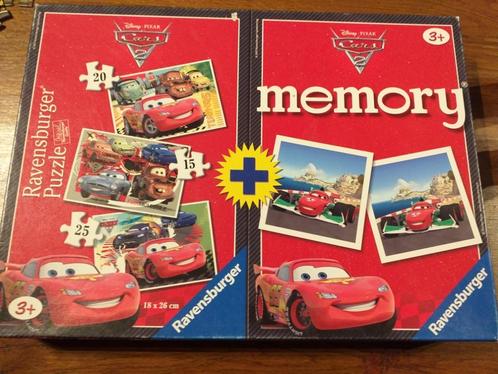 Puzzle - memory Cars 2 Disney Pixar, Kinderen en Baby's, Speelgoed | Kinderpuzzels, Gebruikt, 2 tot 4 jaar, 10 tot 50 stukjes