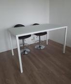 Tafel met glazen blad 150x90cm, Ophalen, 100 tot 150 cm, Minimaliste, 50 tot 100 cm