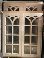 Lot van 3 dubbele houten deuren en 2 dubbele ramen NIEUW, Doe-het-zelf en Bouw, Deuren en Vliegenramen, Ophalen, 120 cm of meer
