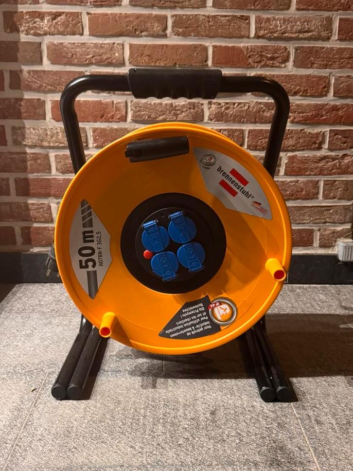 Kabelhaspel 50m voor industrie/bouw, Brennenstuhl Robusta, Doe-het-zelf en Bouw, Elektriciteit en Kabels, Nieuw, Overige typen