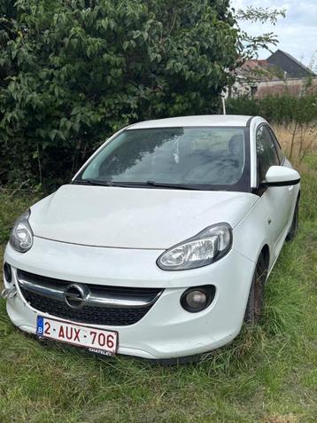 Opel Adam accidenté, Entreprise, Tissu, 3 portes, Blanc