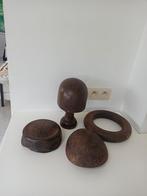 oude houten hoedenvormen en houder (genaamd gigolo), Antiek en Kunst, Ophalen of Verzenden