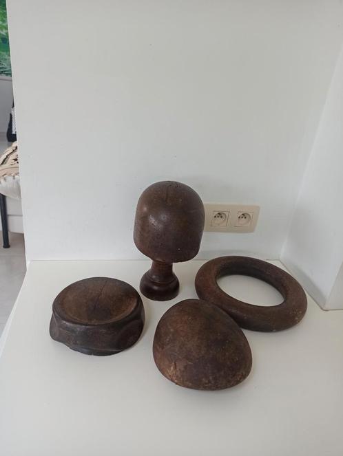 oude houten hoedenvormen en houder (genaamd gigolo), Antiek en Kunst, Antiek | Gereedschap en Instrumenten, Ophalen of Verzenden