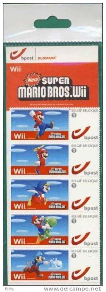 2011-DUOSTAMP-25 ANS SUPER MARIO- EN 5 TIMBRES, Envoi, Autres personnages, Neuf