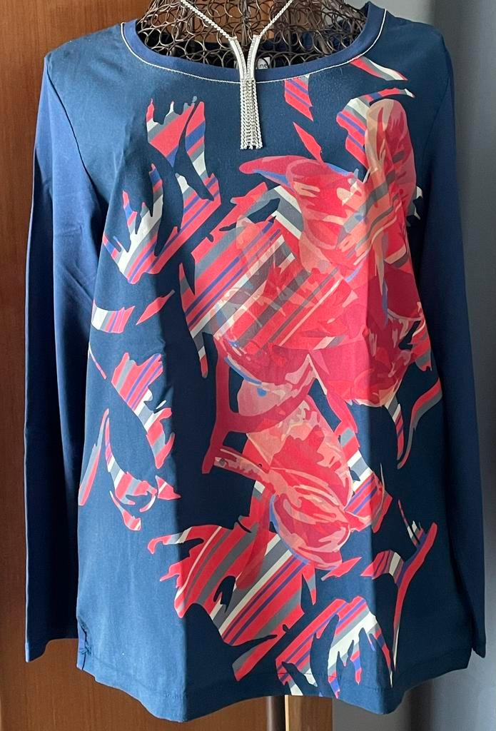 Mayerline L Leuke print Shirt, Kleding | Dames, T-shirts, Zo goed als nieuw, Maat 42/44 (L), Blauw, Ophalen of Verzenden