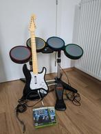 XBox 360 Rockband Drum kit + Guitar + 2 Games Rockband 1&2, Gebruikt, Ophalen