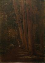 Edmond Richard (1854-???): Boszicht (42 x 56 cm), Ophalen of Verzenden