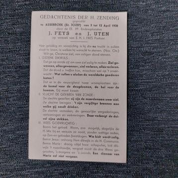 Oud bidprentje Assebroek 1938 beschikbaar voor biedingen
