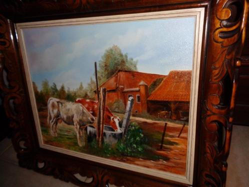*Prachtige gesigneerde schilderij -Vermeld in PIRON, BAS..., Antiek en Kunst, Kunst | Schilderijen | Klassiek, Ophalen of Verzenden
