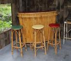 bar Tiki vintage, Maison & Meubles, Utilisé, Enlèvement ou Envoi, Y compris les chaises de bar
