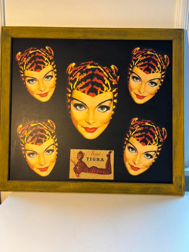 Reclame Tigra sigaretten, Antiek en Kunst, Kunst | Schilderijen | Modern, Ophalen