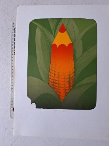 Kleurrijke litho Igor Sevcik potlood/maisplant beschikbaar voor biedingen