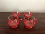 Melitta retro vintage set van 4 kopjes tasjes rood, Verzamelen, Ophalen of Verzenden, Huis en Inrichting