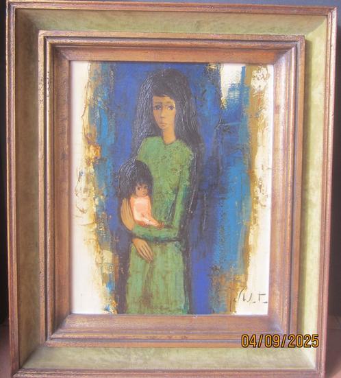 "Moeder met kind" - Jef Wauters (1927 - 2013), Antiek en Kunst, Kunst | Schilderijen | Klassiek, Ophalen
