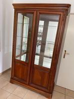 Prachtige vitrinekast in kerselaar hout en glas (met spots), Huis en Inrichting, Kasten | Vitrinekasten, Ophalen, 100 tot 150 cm