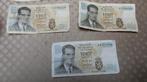 3 Bankbiljetten van 20 Belgische frank 1964, Postzegels en Munten, Ophalen of Verzenden, Setje