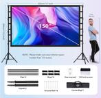 Écran de Projection 150 Pouces avec Support Portatif, Audio, Tv en Foto, Ophalen, Zo goed als nieuw