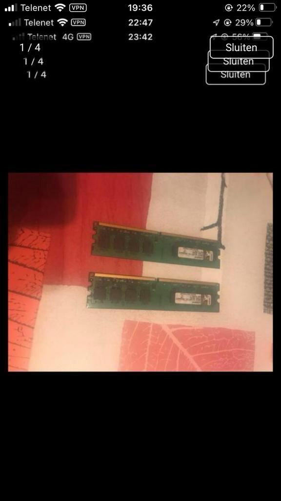Mémoire RAM DDR2 Kingston, Informatique & Logiciels, Mémoire RAM, Comme neuf, 2 GB, DDR2, Enlèvement ou Envoi
