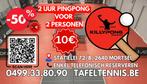 HUUR TAFEL  10€ voor 2u voor 2 personen, Sport en Fitness, Tafeltennis, Ophalen, Nieuw, Tafel Indoor, Wedstrijdformaat