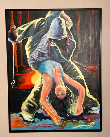 Schilderij van Lamia EL Guermaï 100/130cm beschikbaar voor biedingen