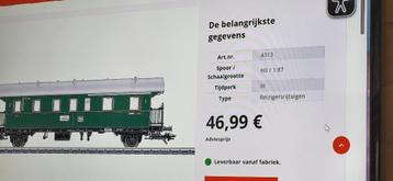 marklin supermooi DB rijtuigen 4313 / 4314 / 4315 prijs/stuk beschikbaar voor biedingen