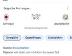 Ticket te koop westrijd Royal Antwerp vs r.s.c Anderlecht