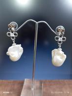 Zoetwater barokke parels sterling zilver 925 oorbellen, Nieuw, Ophalen of Verzenden, Met edelsteen, Knopjes of Stekers