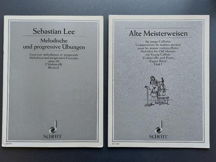 2 bundels met werk voor jonge cellisten, Muziek en Instrumenten, Bladmuziek, Zo goed als nieuw, Artiest of Componist, Klassiek