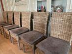 6 Rieten eetkamerstoelen, Huis en Inrichting, Stoelen, Ophalen, Zo goed als nieuw