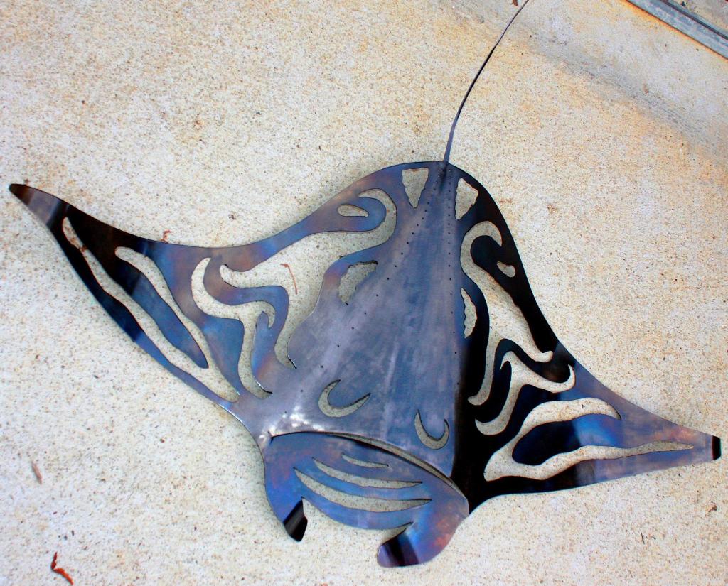 Raie Manta en acier patiné - Artisanat - Excellent état !, Enlèvement, Utilisé