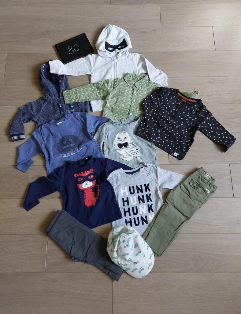 Bundel jongenskleding maat 80, Kinderen en Baby's, Babykleding | Baby-kledingpakketten, Zo goed als nieuw, Maat 80, Ophalen