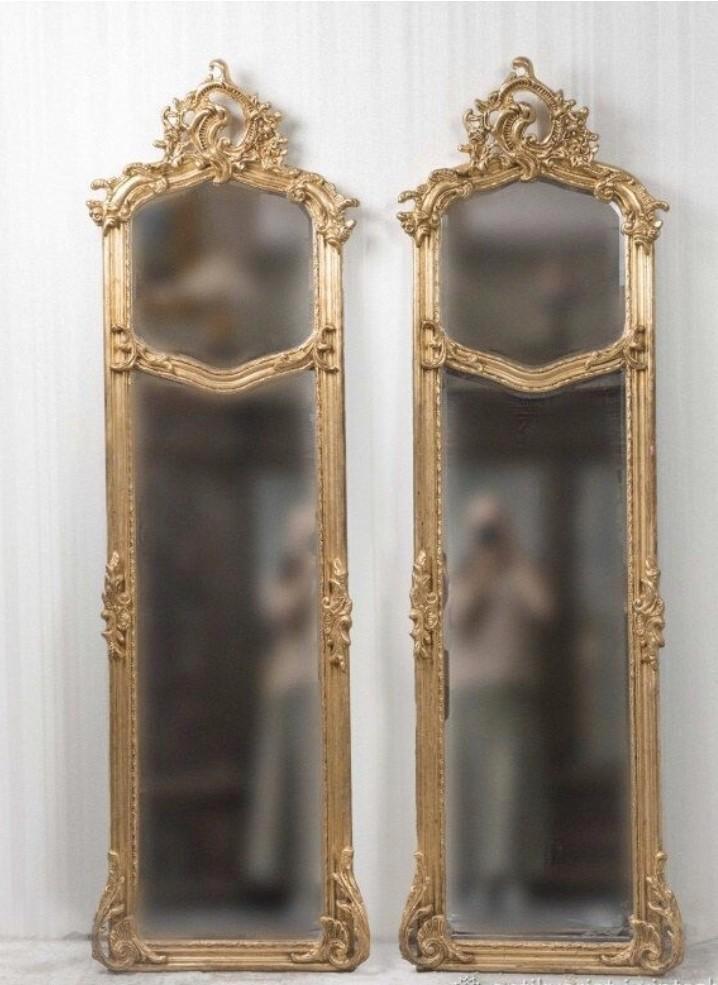 Prachtige barok passpiegel set met een gouden Fabrice lijst, Antiek en Kunst, Antiek | Spiegels, Ophalen